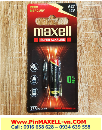 Maxell A27, Pin L828, Pin 12v; Pin Remote điều khiển Maxell 27A A27 27AE chính hãng /Vỉ 1viên